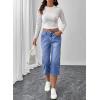 image:imageSHEWIN Women Stretch Wide Leg Jeans Ankle Capri Comfort Jean 2026Light Blue