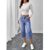 image:imageSHEWIN Women Stretch Wide Leg Jeans Ankle Capri Comfort Jean 2026Light Blue