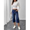 image:imageSHEWIN Women Stretch Wide Leg Jeans Ankle Capri Comfort Jean 2026Navy Blue