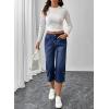 image:imageSHEWIN Women Stretch Wide Leg Jeans Ankle Capri Comfort Jean 2026Navy Blue