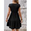 image:imageSHEWIN Women Summer Casual Mini Dress Lightweight Textured Boho Sundress with Pocket 2026Black