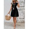 image:imageSHEWIN Women Summer Casual Mini Dress Lightweight Textured Boho Sundress with Pocket 2026Black