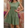 image:imageSHEWIN Women Summer Casual Mini Dress Lightweight Textured Boho Sundress with Pocket 2026Green