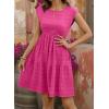 image:imageSHEWIN Women Summer Casual Mini Dress Lightweight Textured Boho Sundress with Pocket 2026Hot Pink