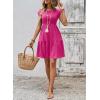 image:imageSHEWIN Women Summer Casual Mini Dress Lightweight Textured Boho Sundress with Pocket 2026Hot Pink