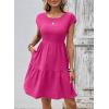 image:imageSHEWIN Women Summer Casual Mini Dress Lightweight Textured Boho Sundress with Pocket 2026Hot Pink