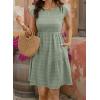 image:imageSHEWIN Women Summer Casual Mini Dress Lightweight Textured Boho Sundress with Pocket 2026Mint Green