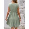 image:imageSHEWIN Women Summer Casual Mini Dress Lightweight Textured Boho Sundress with Pocket 2026Mint Green