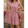 image:imageSHEWIN Women Summer Casual Mini Dress Lightweight Textured Boho Sundress with Pocket 2026Pink