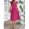 image:imageSHEWIN Women Summer Elegant Ruffle Sleeve Dress Semi Formal Boho Outfits 2026Ahot Pink