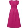 image:imageSHEWIN Women Summer Elegant Ruffle Sleeve Dress Semi Formal Boho Outfits 2026Ahot Pink