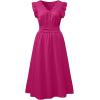 image:imageSHEWIN Women Summer Elegant Ruffle Sleeve Dress Semi Formal Boho Outfits 2026Ahot Pink