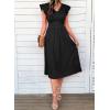 image:imageSHEWIN Women Summer Elegant Ruffle Sleeve Dress Semi Formal Boho Outfits 2026Black