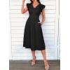 image:imageSHEWIN Women Summer Elegant Ruffle Sleeve Dress Semi Formal Boho Outfits 2026Black
