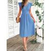 image:imageSHEWIN Women Summer Elegant Ruffle Sleeve Dress Semi Formal Boho Outfits 2026Blue