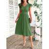 image:imageSHEWIN Women Summer Elegant Ruffle Sleeve Dress Semi Formal Boho Outfits 2026Green