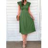 image:imageSHEWIN Women Summer Elegant Ruffle Sleeve Dress Semi Formal Boho Outfits 2026Green