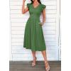 image:imageSHEWIN Women Summer Elegant Ruffle Sleeve Dress Semi Formal Boho Outfits 2026Green
