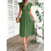 image:imageSHEWIN Women Summer Elegant Ruffle Sleeve Dress Semi Formal Boho Outfits 2026Green