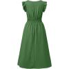 image:imageSHEWIN Women Summer Elegant Ruffle Sleeve Dress Semi Formal Boho Outfits 2026Green