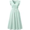 image:imageSHEWIN Women Summer Elegant Ruffle Sleeve Dress Semi Formal Boho Outfits 2026Mint Green