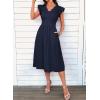 image:imageSHEWIN Women Summer Elegant Ruffle Sleeve Dress Semi Formal Boho Outfits 2026Navy Blue