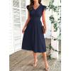 image:imageSHEWIN Women Summer Elegant Ruffle Sleeve Dress Semi Formal Boho Outfits 2026Navy Blue