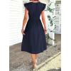 image:imageSHEWIN Women Summer Elegant Ruffle Sleeve Dress Semi Formal Boho Outfits 2026Navy Blue