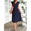 image:imageSHEWIN Women Summer Elegant Ruffle Sleeve Dress Semi Formal Boho Outfits 2026Navy Blue