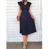 image:imageSHEWIN Women Summer Elegant Ruffle Sleeve Dress Semi Formal Boho Outfits 2026Navy Blue