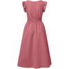 image:imageSHEWIN Women Summer Elegant Ruffle Sleeve Dress Semi Formal Boho Outfits 2026Pink