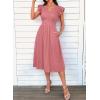 image:imageSHEWIN Women Summer Elegant Ruffle Sleeve Dress Semi Formal Boho Outfits 2026Pink