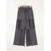 image:imageSHEWIN Women WashedOut Effect Fabric Pants Stretchy Wide Leg Trousers 2026Grey