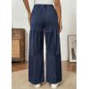 image:imageSHEWIN Women WashedOut Effect Fabric Pants Stretchy Wide Leg Trousers 2026Navy Blue