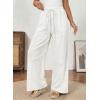 image:imageSHEWIN Women WashedOut Effect Fabric Pants Stretchy Wide Leg Trousers 2026White