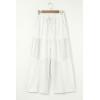 image:imageSHEWIN Women WashedOut Effect Fabric Pants Stretchy Wide Leg Trousers 2026White