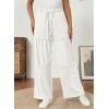 image:imageSHEWIN Women WashedOut Effect Fabric Pants Stretchy Wide Leg Trousers 2026White