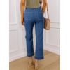 image:imageSHEWIN Women Wide Leg Jeans High Waisted Stretch Denim Pants Inseam 2526 inchDark Blue