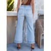 image:imageSHEWIN Women Wide Leg Jeans High Waisted Stretch Denim Pants Inseam 2526 inchLight Blue