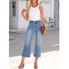 image:imageSHEWIN Women Wide Leg Jeans High Waisted Stretch Denim Pants Inseam 2526 inchSky Blue