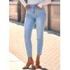 image:imageSHEWIN Womens High Waisted Skinny Jeans Stretchy Trendy Slimming Jeggings Buttons Full Length Denim Pants with PocketsBeau Blue
