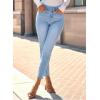 image:imageSHEWIN Womens High Waisted Skinny Jeans Stretchy Trendy Slimming Jeggings Buttons Full Length Denim Pants with PocketsBeau Blue