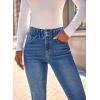 image:imageSHEWIN Womens High Waisted Skinny Jeans Stretchy Trendy Slimming Jeggings Buttons Full Length Denim Pants with PocketsDusk Blue