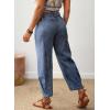 image:imageSHEWIN Womens Washed High Rise Barrel Jeans Elastic Waist Cropped Tapered Balloon Denim Ankle PantsAshleigh Blue