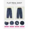 image:imageSHEWIN Womens Washed High Rise Barrel Jeans Elastic Waist Cropped Tapered Balloon Denim Ankle PantsAshleigh Blue