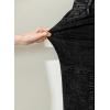 image:imageSHEWIN Womens Washed High Rise Barrel Jeans Elastic Waist Cropped Tapered Balloon Denim Ankle PantsBlack