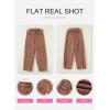 image:imageSHEWIN Womens Washed High Rise Barrel Jeans Elastic Waist Cropped Tapered Balloon Denim Ankle PantsRust Brown