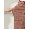 image:imageSHEWIN Womens Washed High Rise Barrel Jeans Elastic Waist Cropped Tapered Balloon Denim Ankle PantsRust Brown