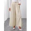 image:imageSHEWIN Womens Wide Leg Dress Palazzo Pants Elastic High Waisted Pleated Slacks Flowy Long Work Business Casual TrousersApricot
