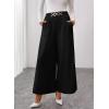 image:imageSHEWIN Womens Wide Leg Dress Palazzo Pants Elastic High Waisted Pleated Slacks Flowy Long Work Business Casual TrousersBlack